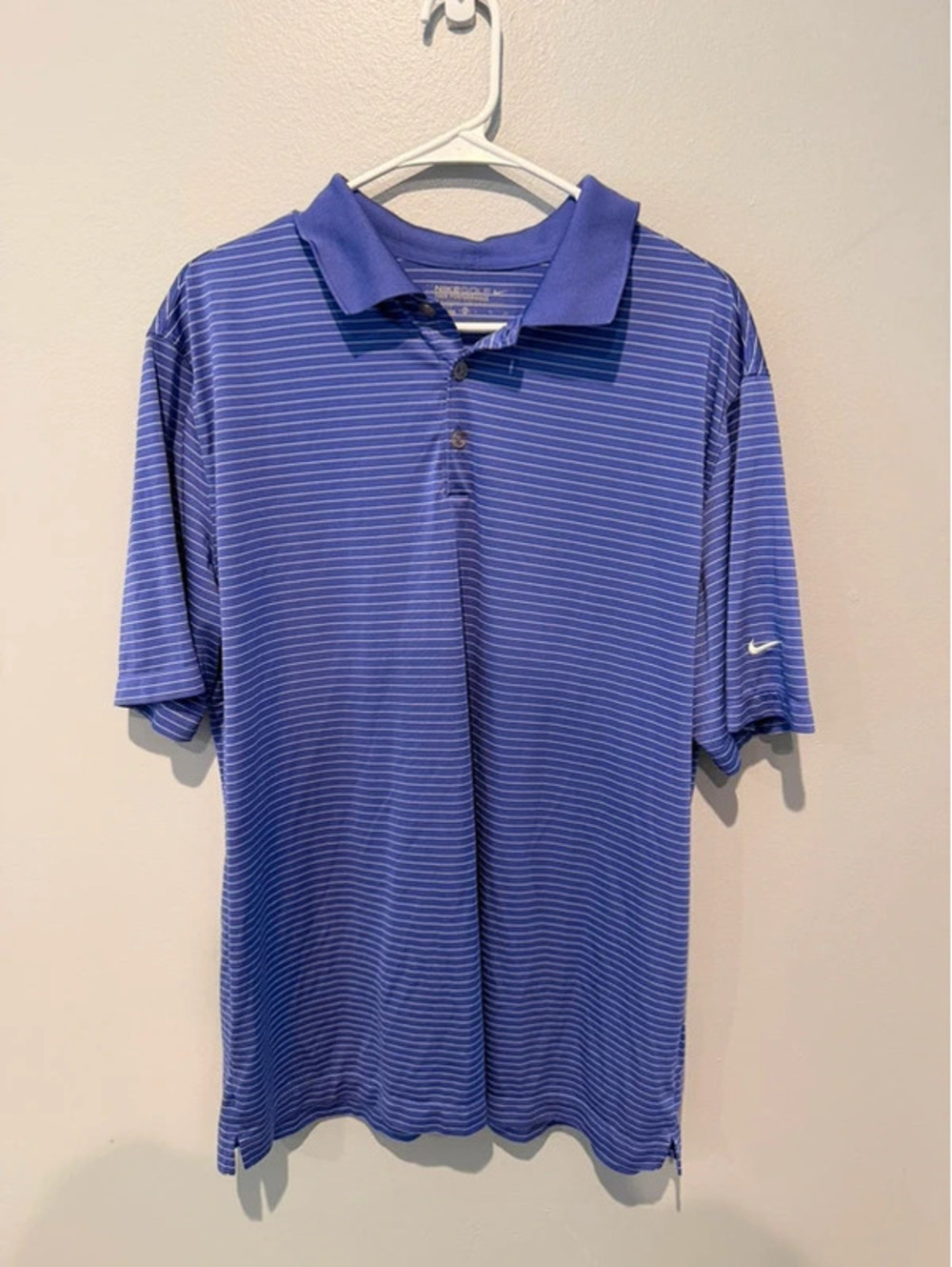 Nike Golf Tour Performance Dri-FIT Polo Men’s XL Purple Striped Golf Shirt